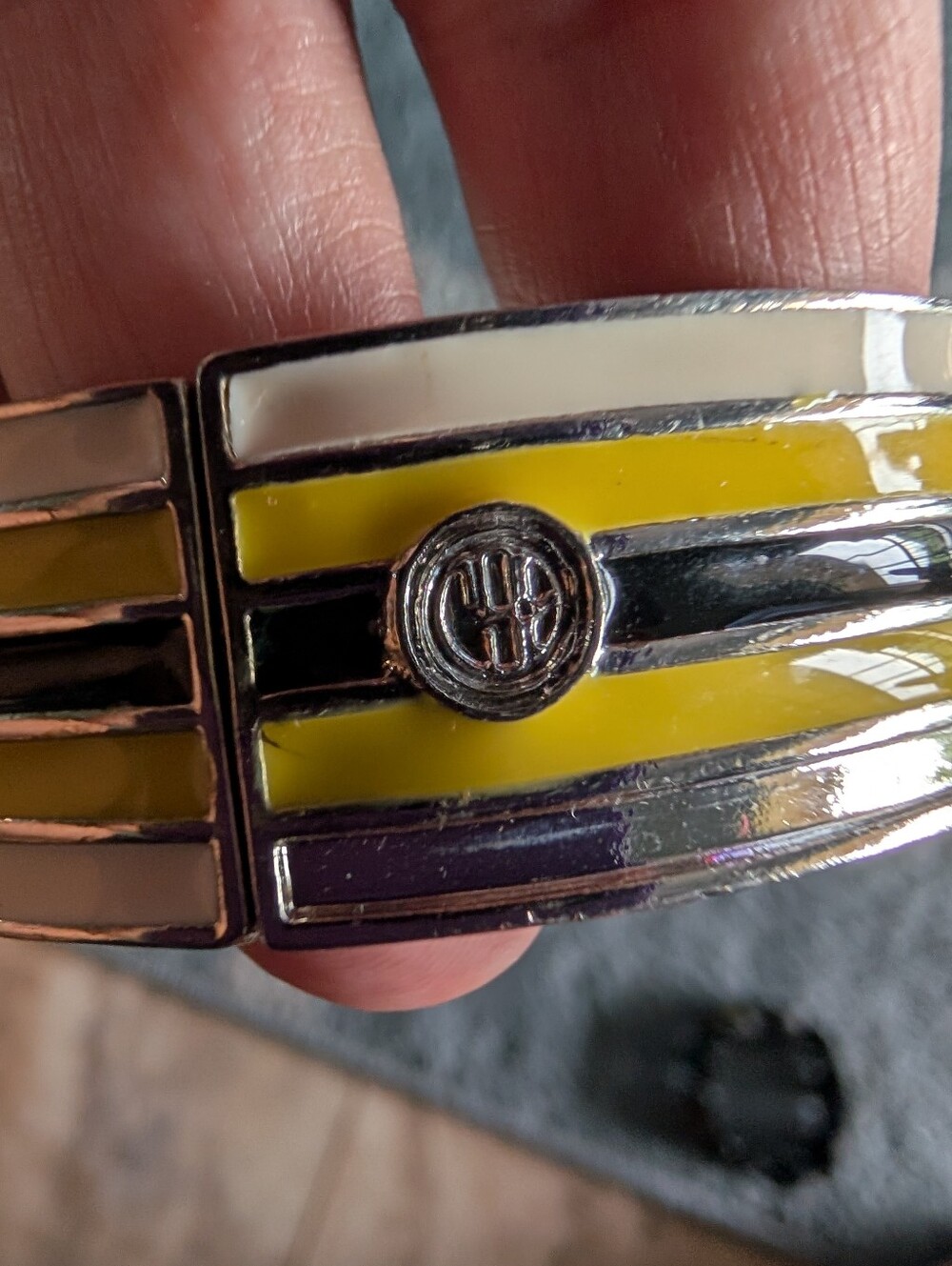 Graciano Women's Yellow,Blue,Cram And Silver Bangle Bracelet
